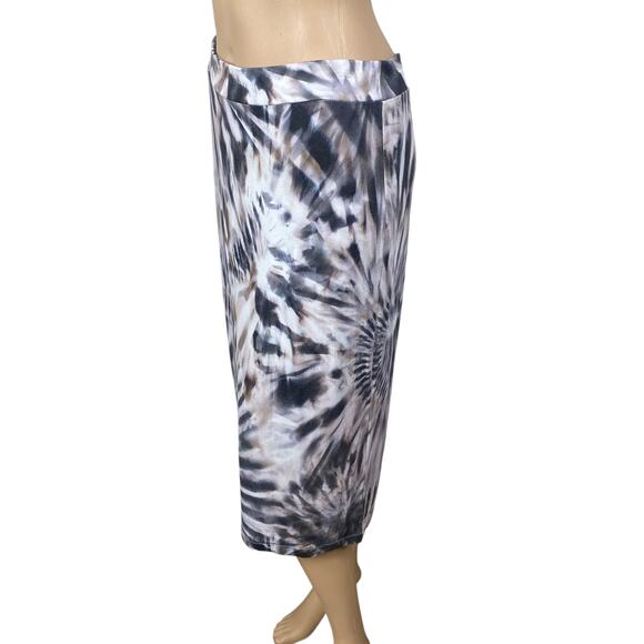 Margaret O'Leary White Gray Tie Dye Midi Skirt SZ M - Picture 4 of 8